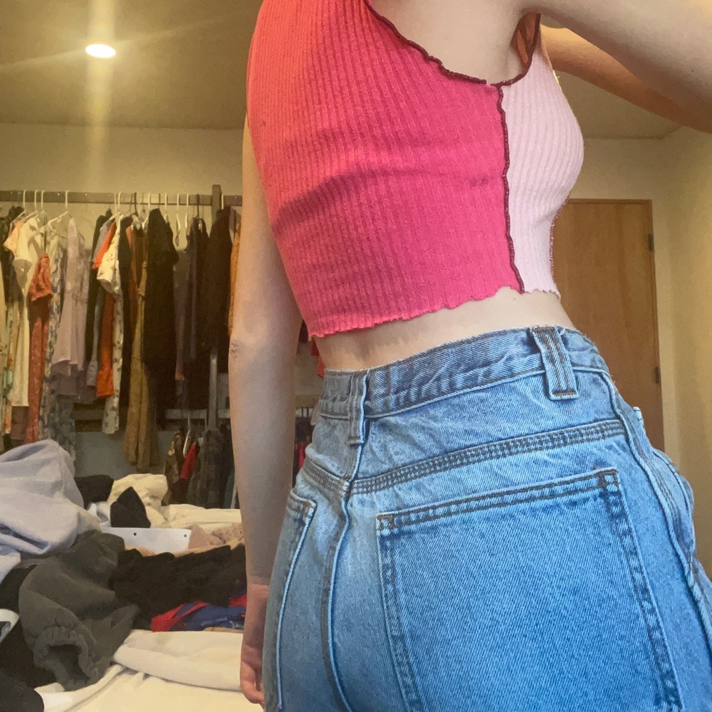Shein color lock pink tank
